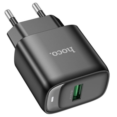 мережевий зарядний пристрій hoco c140a 1usb/18w/qc3.0 (чорний) 