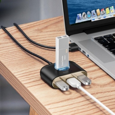 usb hub baseus square round (3usb 2.0 + 1usb 3.0) (cahub-ay01) 