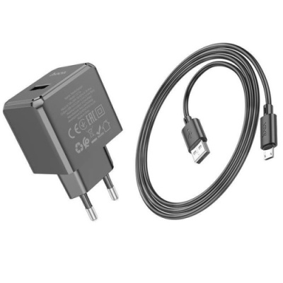 мережевий зарядний пристрій hoco cs11a 1usb/2.1a + (usb - microusb) (чорний) 