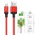 кабель hoco x14 times speed usb - microusb 2.4a/2m (червоно-чорний) 