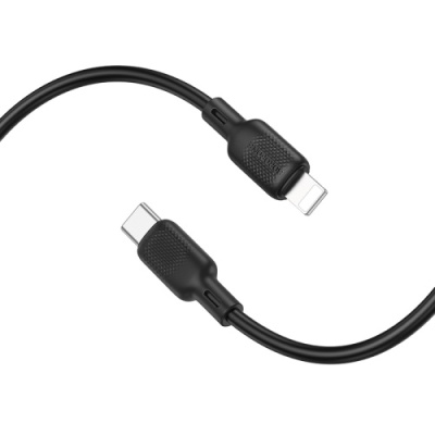 кабель borofone bx113 silicone type-c - lightning pd27w/3m (чорний) 