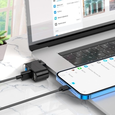 usb hub borofone dh3 (usb to usb2.0*3) - black 