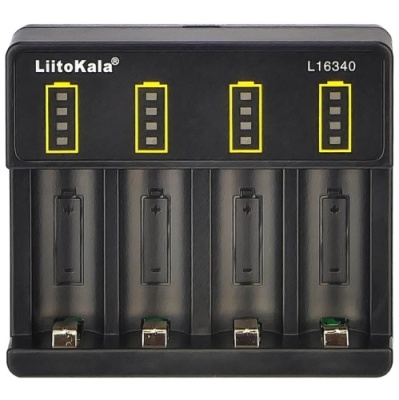 зарядний пристрій liitokala lii-l16340 для акумуляторів 16340 (cr123a), 4 слоти 