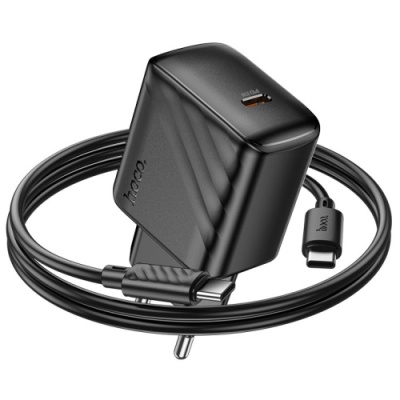 мережевий зарядний пристрій hoco cs24a 1type-c/25w/pd + (type-c - type-c) (чорний) 