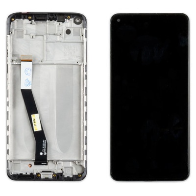 дисплей для xiaomi redmi note 9, з чорним тачскріном і корпусною рамкою