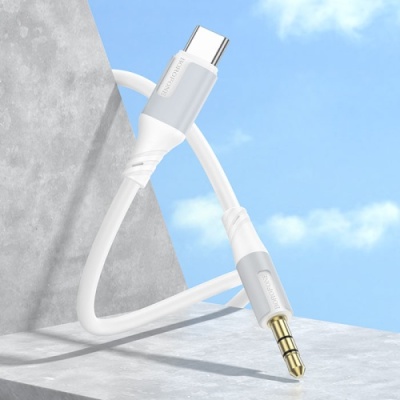 кабель aux borofone bl19 3.5mm(male) - type-c(male) 1m (білий) 