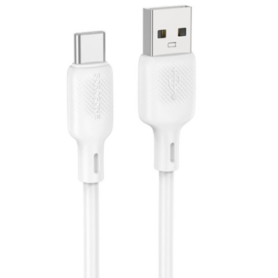 кабель borofone bx113 silicone usb - type-c 3a/1m (бiлий) 