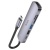 usb hub hoco hb28 type-c multi-function converter (hdtv+usb3.0+usb2.0+sd+tf+pd) (металево-сірий) 