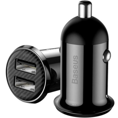 Автомобільний Зарядний Пристрій Baseus Grain Pro (CCALLP-01) 2USB/2.4A (Black)
