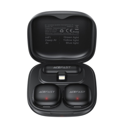 мікрофон петличний бездротовий acefast r1 lightning (чорний) 
