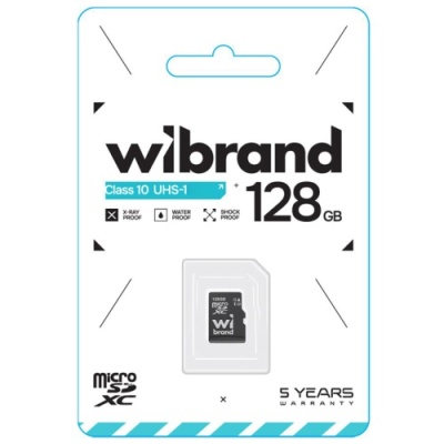 карта пам'яті wibrand microsdxc 128gb uhs-1 10 class (чорний) 