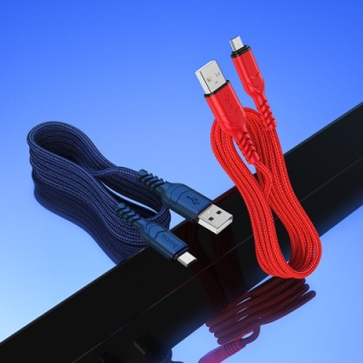 кабель hoco x59 victory usb - microusb 2.4a/1m (синій) 