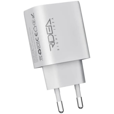 мережевий зарядний пристрій ridea rw-18120 rapid 1usb qc 18w (бiлий) 