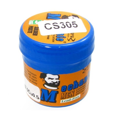 паста bga безсвинцева mechanic sac305 20 гр, sn 96,5%, ag 3%, cu 0,5% (217 гр.с)