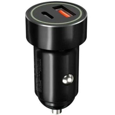 Автомобільний зарядний пристрій XO CC32 1USB/20W/QC3.0 + 1Type-C/20W/PD Black