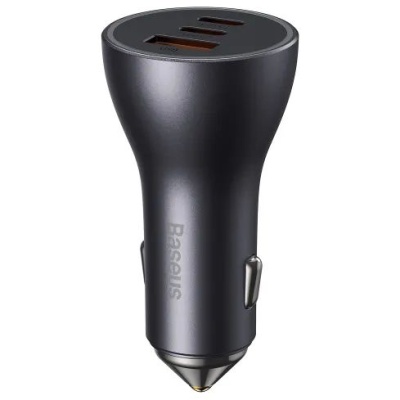 Автомобільний Зарядний Пристрій Baseus Golden Contactor Pro 65W (CGJP010013) USB + 2xType-C (dark gray)