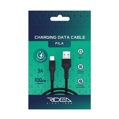 кабель ridea rc-m122 fila usb - type-c 3a/1m (чорний) 