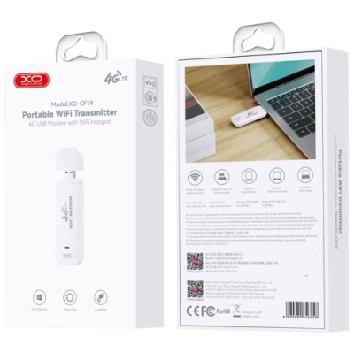 модем xo cf19 portable mobile wifi transmitter (free sim) (білий) 