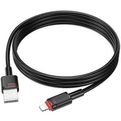кабель borofone bx110 usb - lightning 2.4a/1м (чорний) 