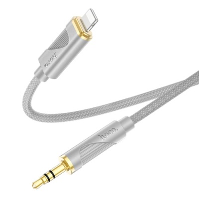 кабель aux hoco upa30 3.5mm(male) - lightning(male) 1m (сірий) 