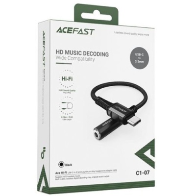 перехідник audio acefast c1-07 type-c - jack 3.5 (чорний) 