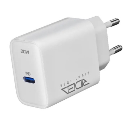 мережевий зарядний пристрій ridea rw-20120 rapid pro 1usb-c qc/pd 20w (бiлий) 