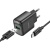 мережевий зарядний пристрій hoco c140a 1usb/18w/qc3.0 + (usb - type-c) (чорний) 