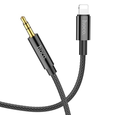 кабель aux hoco upa19 3.5mm(male) - lightning(male) 1m (чорний) 