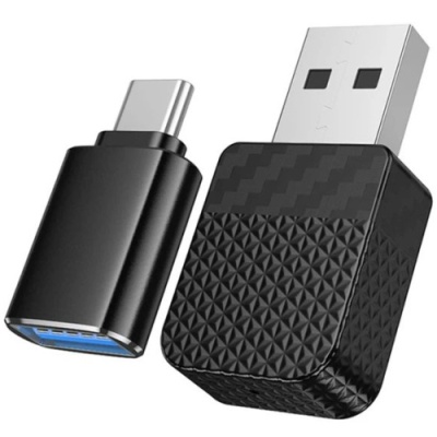 Адаптер бездротовий автомобільний Hoco HU3 CarPlay USB/ Type-C (чорний)
