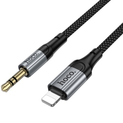 перехідник hoco upa33a lightning - jack 3.5 plug (1.5m) (чорний) 