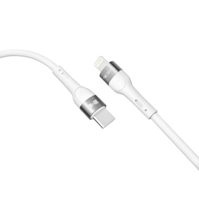 кабель ridea rc-xs51 x-silicone type-c - lightning 30w 1.2m (бiлий) 