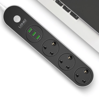 мережевий подовжувач ldnio sc3301 3usb 3.1a (чорний) 