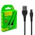 кабель hoco du24 usb - microusb 2.4a/1m (довгий конектор) (чорний) 