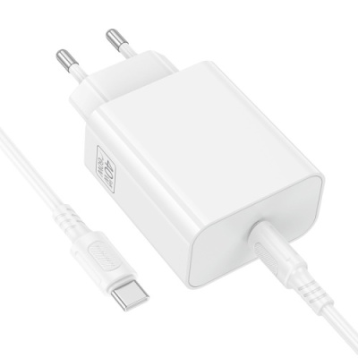 мережевий зарядний пристрій borofone ba109a pd40w (1type-c) + type-c - type-c (білий) 
