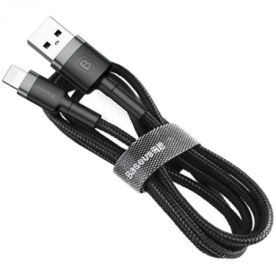 кабель baseus cafule usb - lightning 2.4a/1m (calklf-bg1) (black-grey) 