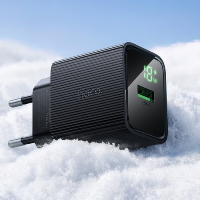 мережевий зарядний пристрій hoco cs81a 1usb/18w/qc3.0 (чорний) 