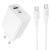 Мережевий Зарядний Пристрій Borofone BA108A 1USB/18W/QC3.0 + 1Type-C/30W/PD + (Type-C - Type-C) (Білий) мережевий зарядний пристрій borofone ba108a 1usb/18w/qc3.0 + 1type-c/30w/pd + (type-c - type-c) (білий)