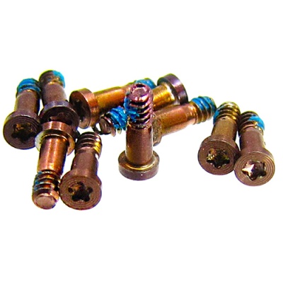 гвинти для apple iphone 6/6 plus/6s/6s plus (рожево-золотий), зовнішні нижні (10 шт)