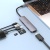 usb hub hoco hb28 type-c multi-function converter (hdtv+usb3.0+usb2.0+sd+tf+pd) (металево-сірий) 