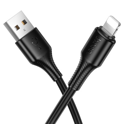 кабель hoco x120 usb - lightning 2.4a/1m (чорний) 