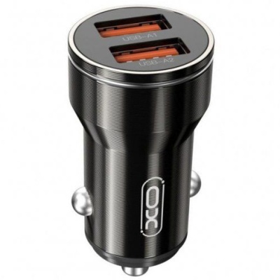Автомобільний Зарядний Пристрій XO CC48 2USB/2.4A + (USB - Lightning) (Чорний)