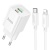 Мережевий Зарядний Пристрій Hoco C149A 1USB/18W/QC3.0 + 1Type-C/30W/PD + (Type-C - Lightning) (Бiлий) мережевий зарядний пристрій hoco c149a 1usb/18w/qc3.0 + 1type-c/30w/pd + (type-c - lightning) (бiлий)