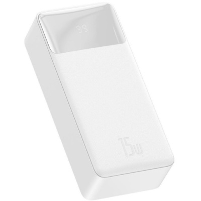 додаткова батарея power bank baseus bipow digital display 15w 30000mah white (ppdml-k02) 