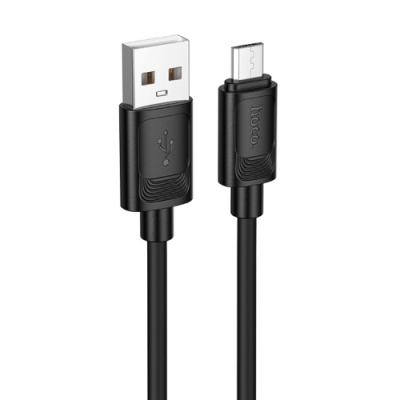 кабель hoco x122 silicone usb - microusb 2.4a/1m (чорний) 