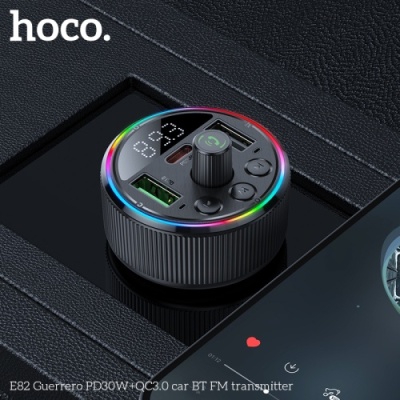 FM Модулятор Hoco E82 (PD30W+QC3.0) (Чорний)