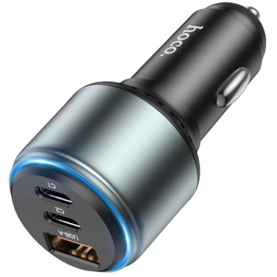 Автомобільний Зарядний Пристрій Hoco NZ9 PD65W+30W+QC3.0 (2Type-C/1USB) (чорний)