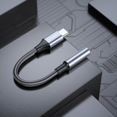 перехідник borofone bv16 type-c - 3.5 audio jack (чорно-сірий) 