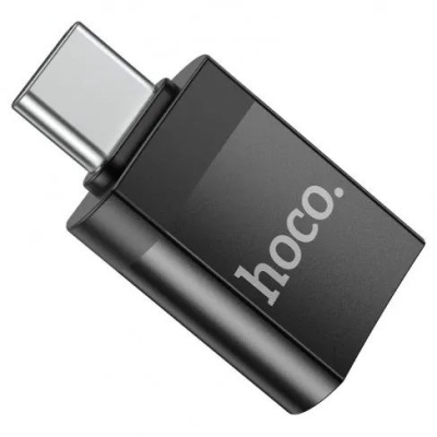 перехідник hoco ua17 type-c male - usb 3.0 female (чорний) 