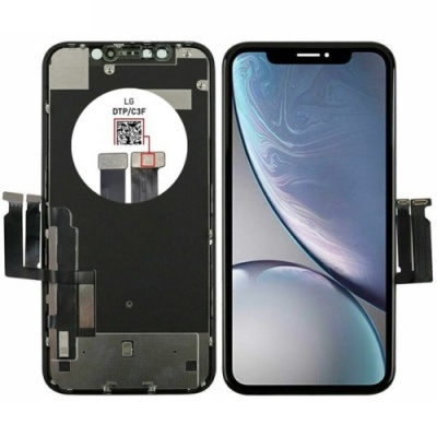 дисплей для iphone xr (lg) з сенсором та рамкою black (original refurbished touch)
