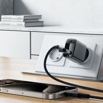 мережевий зарядний пристрій acefast a90 qc 3.0 (1usb/3a/18w) (чорний) 